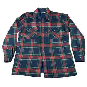 Windsor Shirt Co Plaid Quilted Flannel Jacket Size L